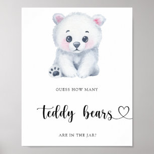 Poster Urso Polar de inverno - adivinhem quantos ursos pe