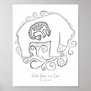 Poster Urso Polar e Selo