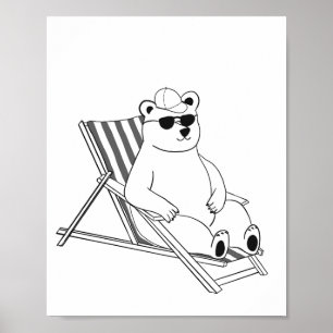 Poster Urso polar em cadeira de descanso