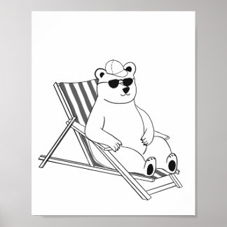 Poster Urso polar em cadeira de descanso