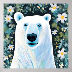 Poster Urso Polar Floral