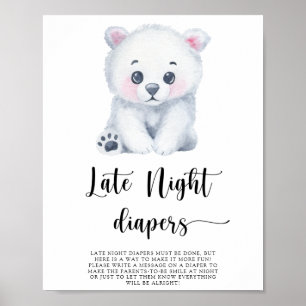Poster Urso polar - Jogo de fraldas tarde da noite Poste