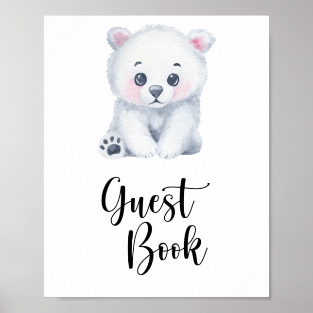 Poster Urso Polar - livro de hóspedes (Frente)