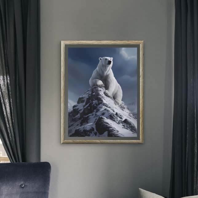 Poster Urso Polar Majestoso Em Cúpula de Neve (Criador carregado)