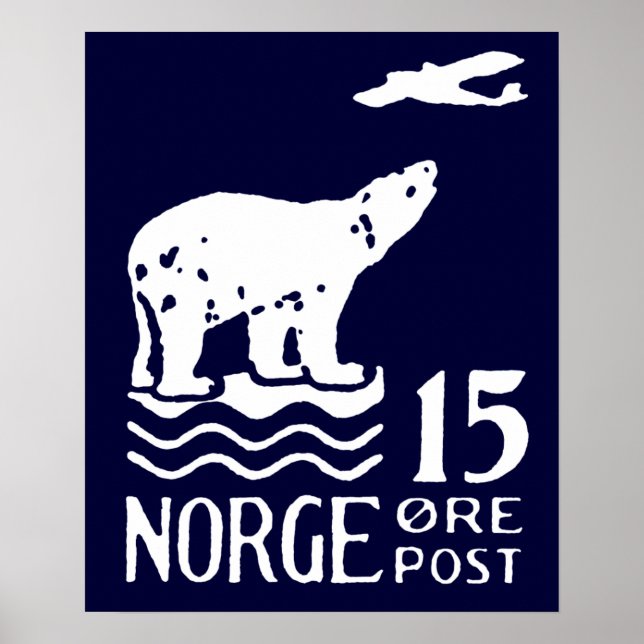 Poster Urso Polar Norueguês 1925 (Frente)