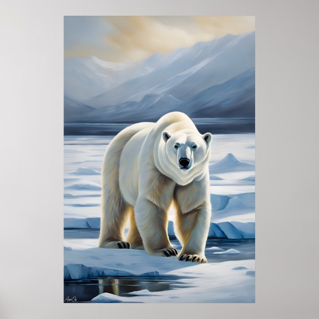 Pôster | Urso Polar | Pintura (Frente)