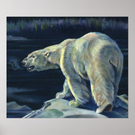Poster Urso Polar Vintage, Animais Marinhos Árcticos