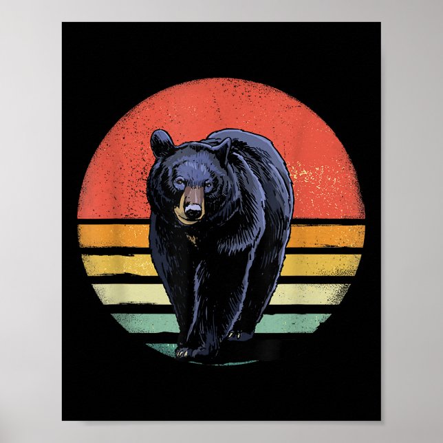 Poster Urso Preto da Imagem Retroativa (Frente)