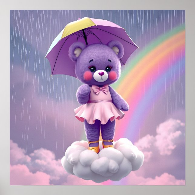 Poster Urso Rara ~ Roxo (Frente)