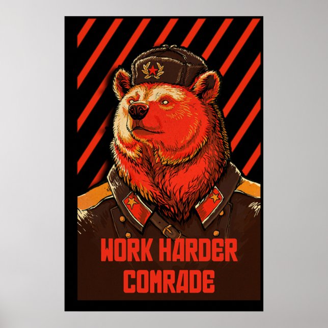 Poster Urso soviético: meme do urso russo (Frente)