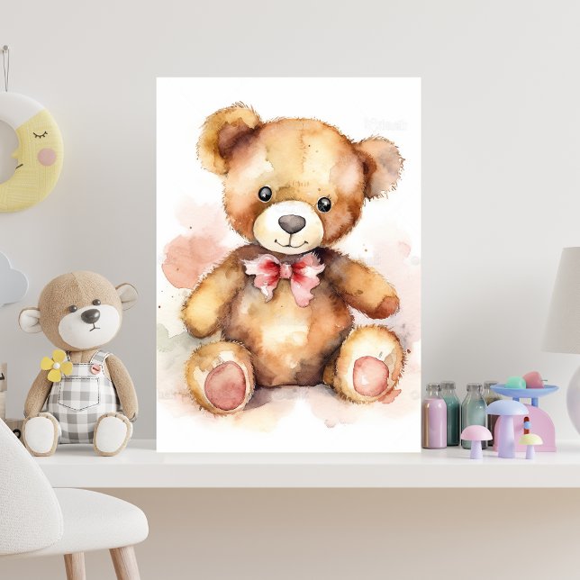 Poster Urso ursinho com aquarela arco (Criador carregado)