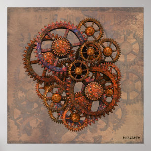 Poster Ursos De Metal Rusty Com Sombras