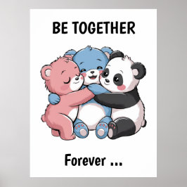 Poster Ursos de Teddy Bonitos com Panda