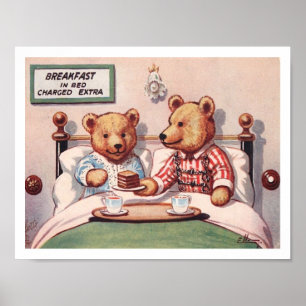 Poster Ursos De Teddy Com Cama De Quebra