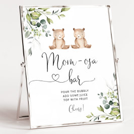 Poster Ursos gêmeos eucalipto bar Mãe-osa