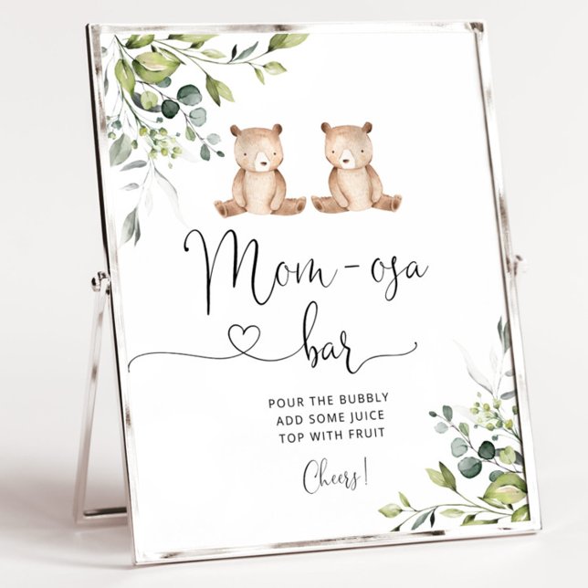 Poster Ursos gêmeos eucalipto bar Mãe-osa (Criador carregado)