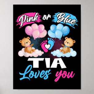 Poster Ursos nk Ou Azul Tia Ama Você Revelação de Gênero