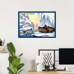 Poster Ursos Polares, Morsa E Selos