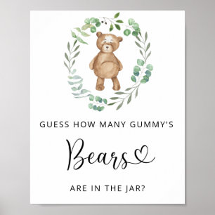 Poster Ursozinho da floresta adivinhe quantos ursos GUMMY
