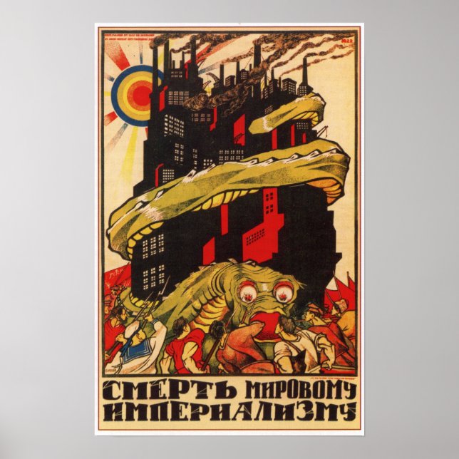 Poster URSS Propaganda bolchevique soviética 1919 (Frente)