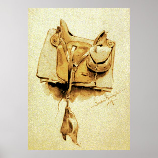 Pôster US Cavalry Saddle 1869 (Frente)