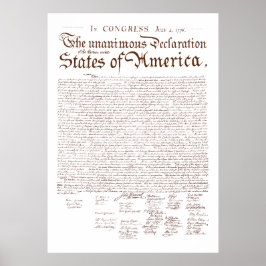 Poster US Declaration of Independence