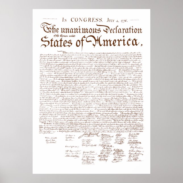 Poster US Declaration of Independence (Frente)