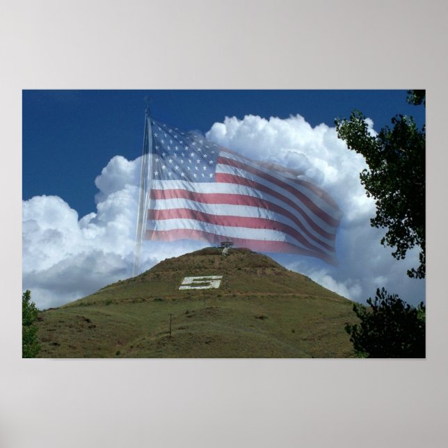 Poster US Flag Over Tenderfoot Hill (Frente)