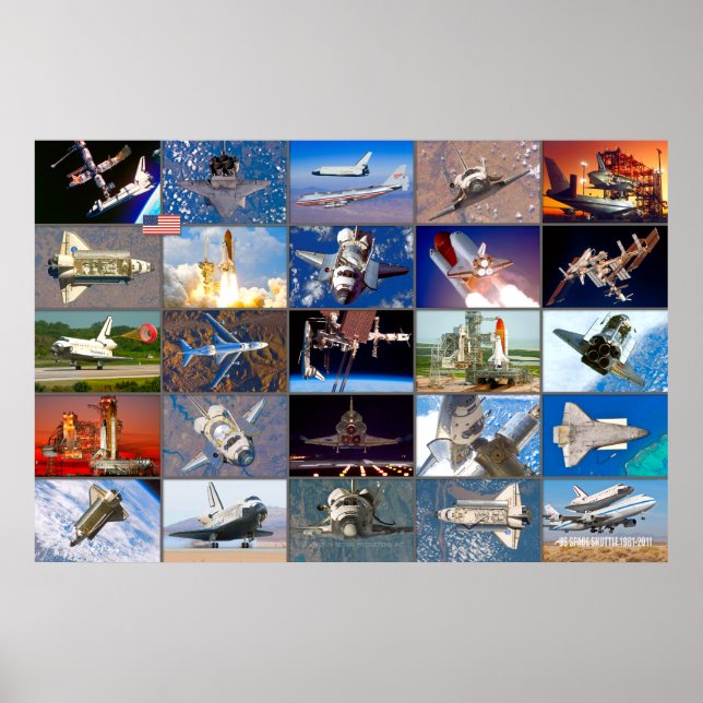 POSTER US SPACE SHUTTLE 1981-2011 "MONTAGE" (Frente)