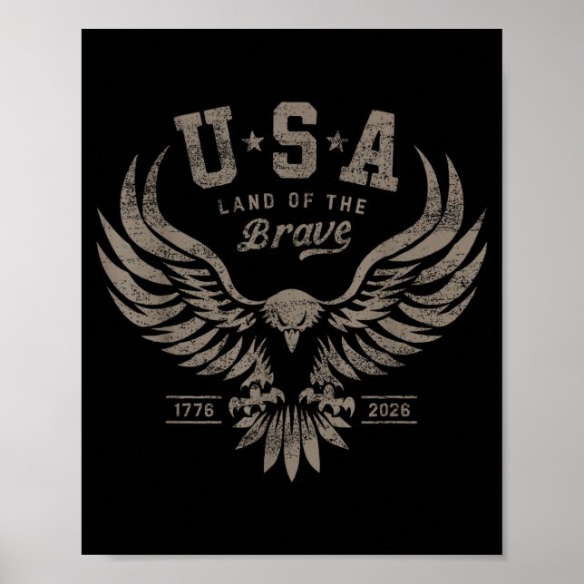 Poster Usa 1776 2026 Anniversary Steel Gray  (Frente)