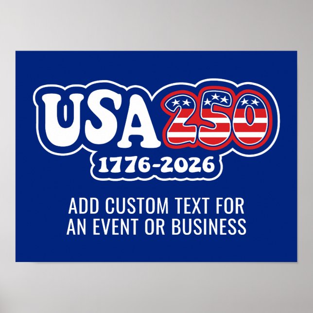 Poster USA 250 - America's 250th Birthday Red White Blue (Frente)