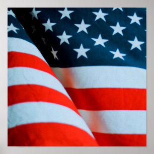 Poster USA American Flag Red White e Blue