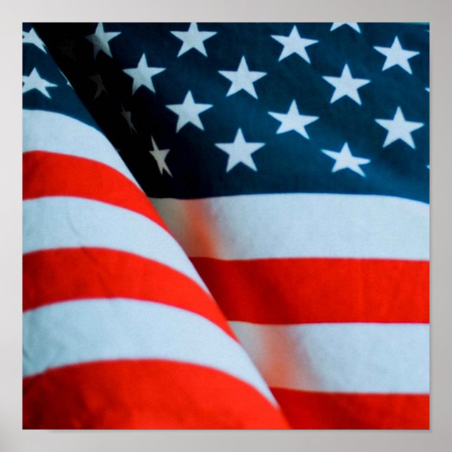 Poster USA American Flag Red White e Blue (Frente)