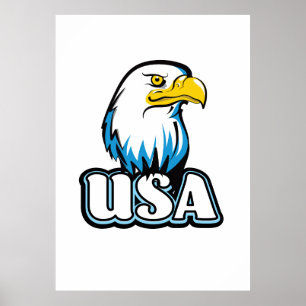 Poster USA Bald Eagle (edição azul limitada)