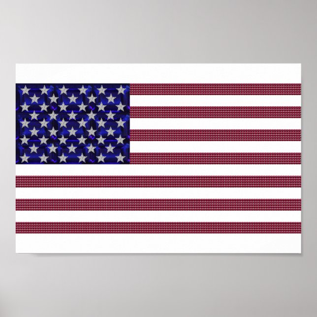 Poster USA Flag Gemstone Art (Frente)