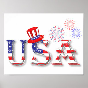 Poster USA in Stars and Stripes