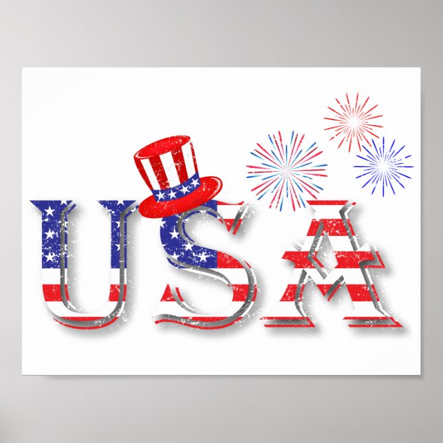 Poster USA in Stars and Stripes (Frente)