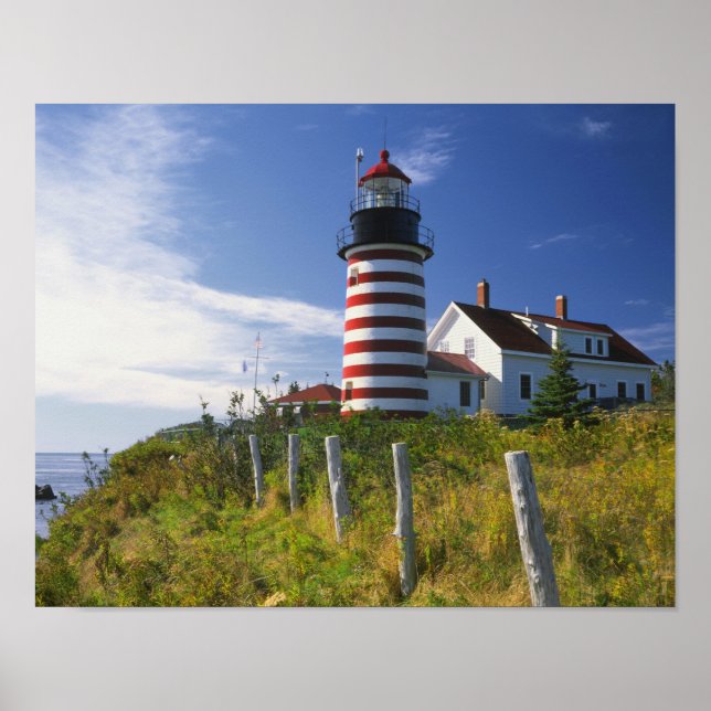 Poster USA, Maine, Lubec. West Quoddy Head Lighthouse (Frente)
