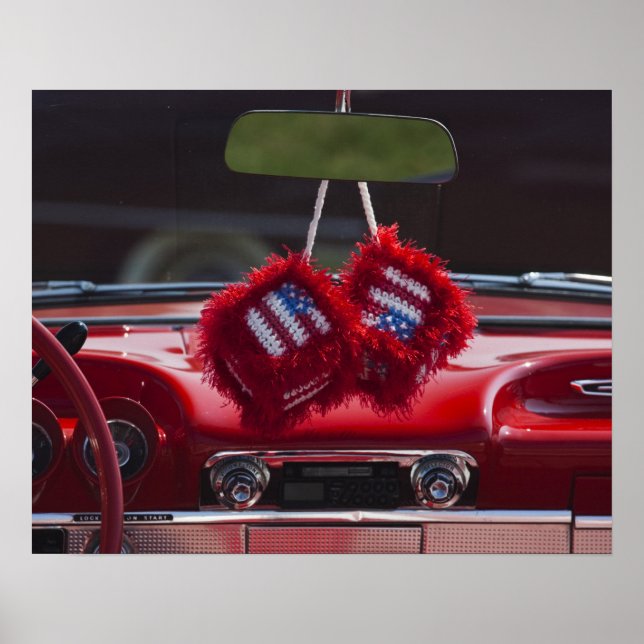 Pôster USA, Massachusetts, Gloucester. Fuzzy dice with (Frente)