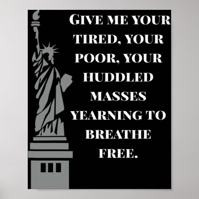 Poster Usa New Colossus Statue Of Liberty Anti-racism  (Frente)