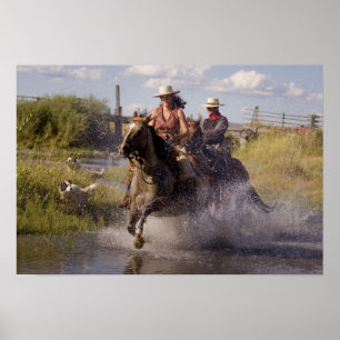 Pôster USA, Oregon, Seneca, Ponderosa Ranch. Cowboy