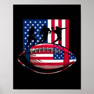 Poster Usa Patriot Ou Futebol Americano 4 De Julho Ameri