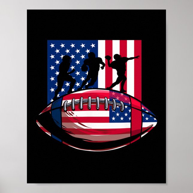 Poster Usa Patriot Ou Futebol Americano 4 De Julho Ameri (Frente)