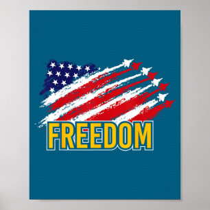 Poster Usa patriótico - liberdade da bandeira americana -