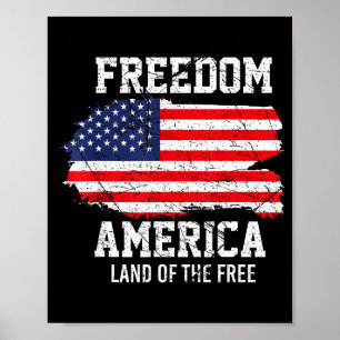 Poster Usa patriótico - liberdade da bandeira americana -