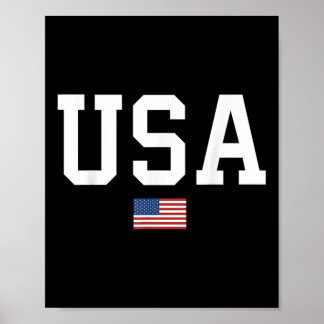 Poster Usa T Shirt Patriotic American Flag Men Women Kids