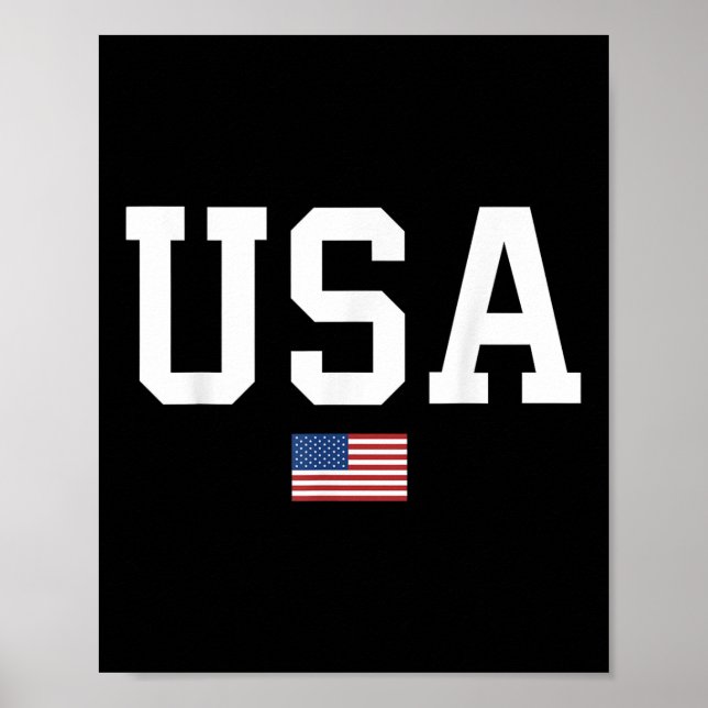 Poster Usa T Shirt Patriotic American Flag Men Women Kids (Frente)