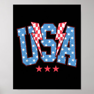 Poster Usa T Shirt Patriotic American Flag Men Women Kids
