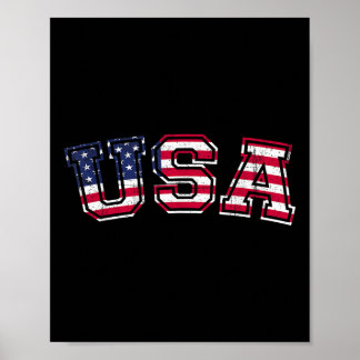 Poster Usa T Shirt Patriotic American Flag Men Women Kids