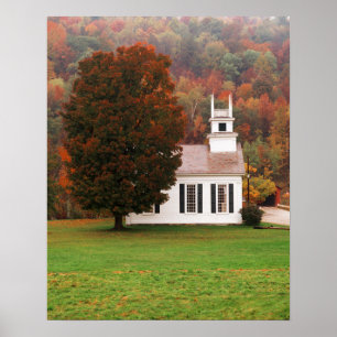 Poster USA, Vermont, West Arlington, Chapel In Fall